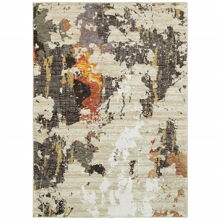 Palacedesigns 2 x 3 ft. Abstract Weathered Indoor Rectangle Area Scatter Rug Beige & Gray PA3098213